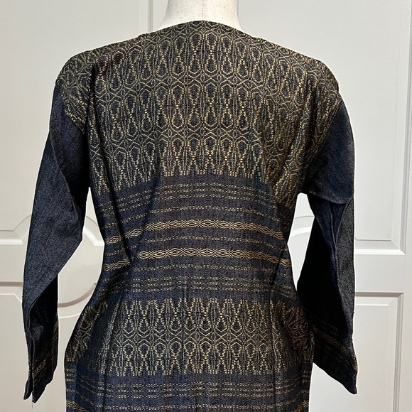 Hand loom vintage long blazer made in Oaxaca mex. - Picture 8 of 9